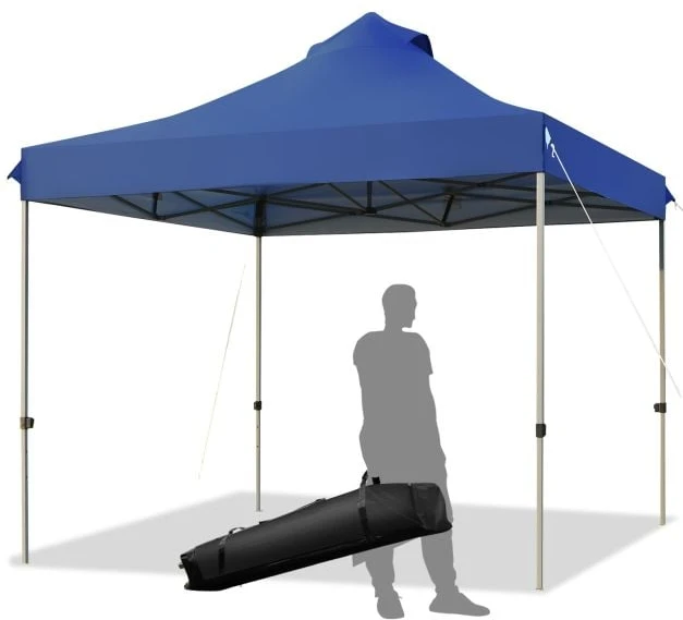 Promotion 10' x 10' Mėlynas sulankstomas palapinės pavėsis su ratukais