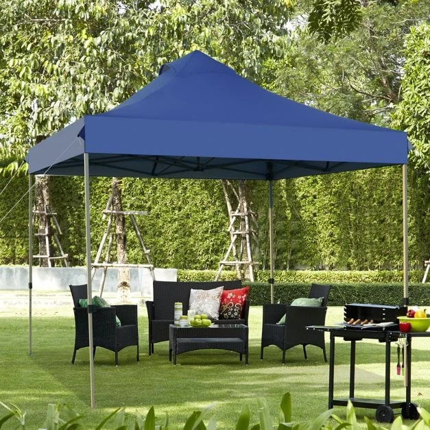 Promotion 10' x 10' Mėlynas sulankstomas palapinės pavėsis su ratukais