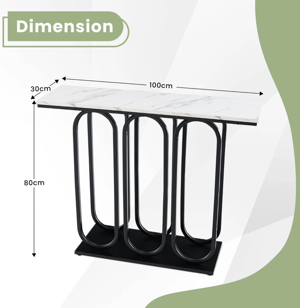 Promotion 100 cm juodas marmuro imitacijos įėjimo staliukas