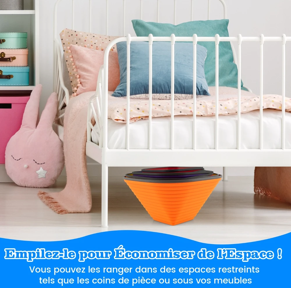 Promotion 11 dalių vaikų balansavimo akmenų rinkinys su neslystančia kraštine įvairiaspalvis