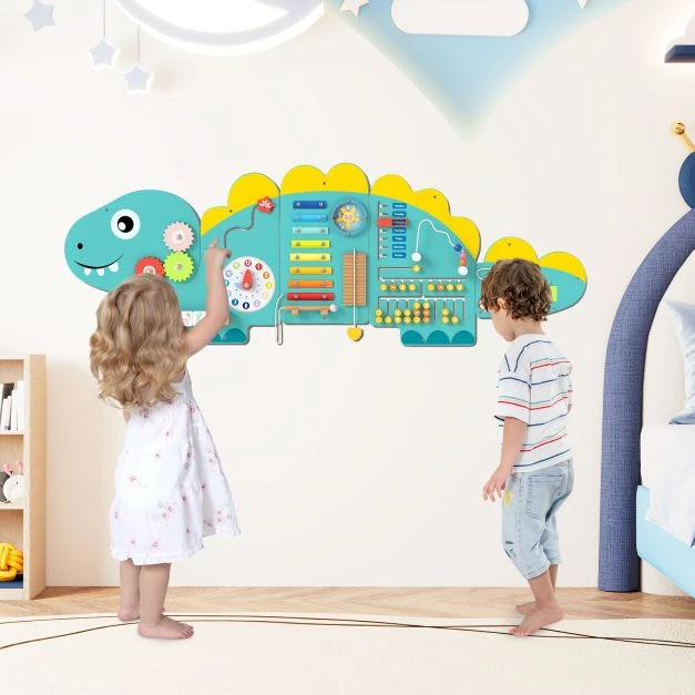 Promotion 11-in-1 dinozaurų veiklų sieninis žaidimų rinkinys, žalias