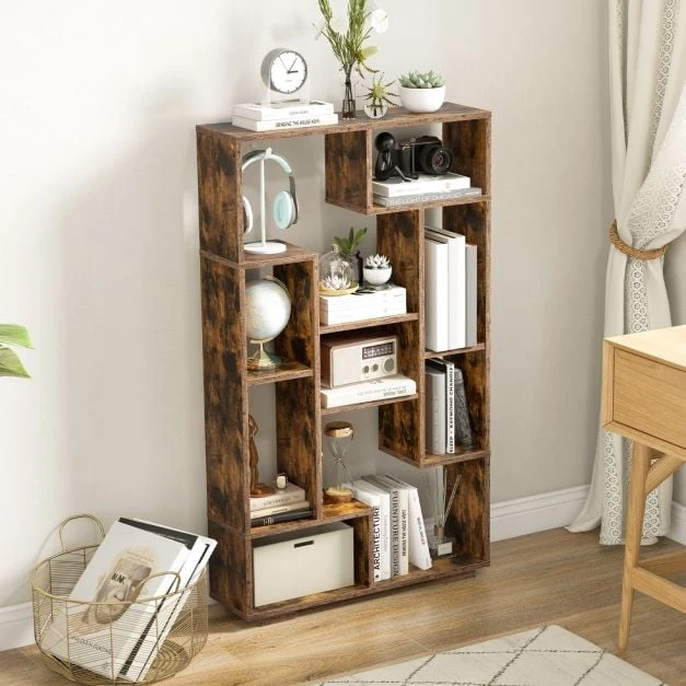 Promotion 120cm Knygų lentyna su apsauga nuo apvirtimo Ruda