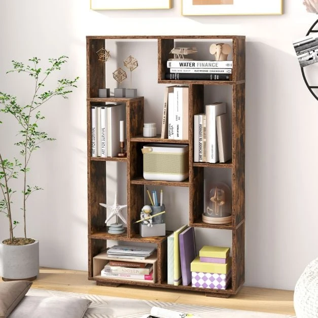 Promotion 120cm Knygų lentyna su apsauga nuo apvirtimo Ruda