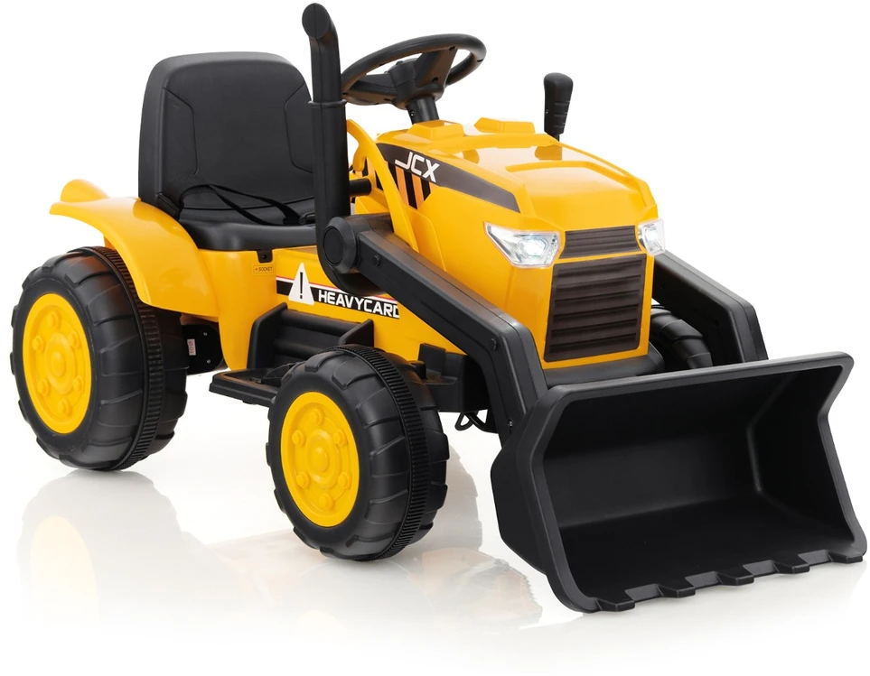Promotion 12V Vaikių ekskavatorius su reguliuojamu kaušu geltonas