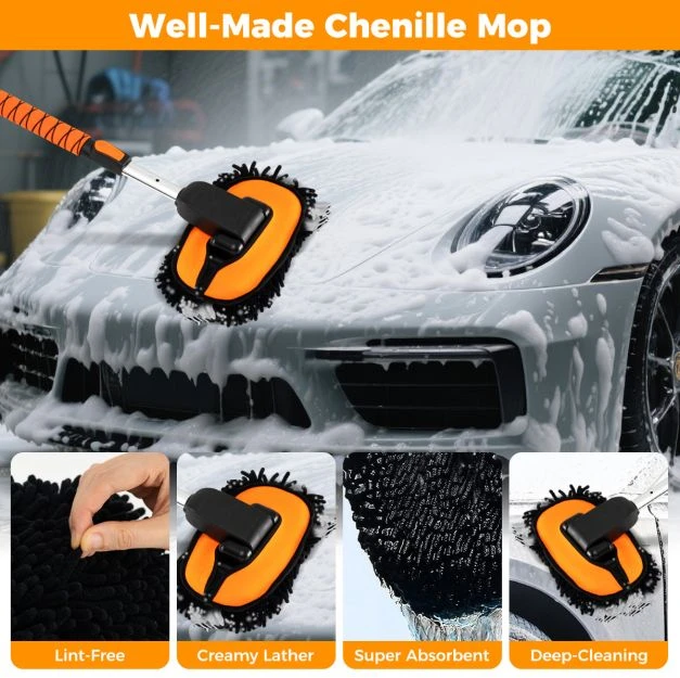 Promotion 132 cm automobilio plovimo šepetys oranžinis