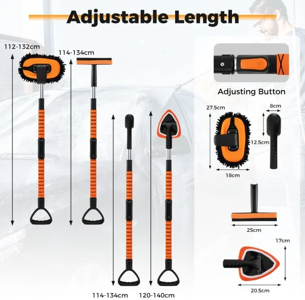 Promotion 132 cm automobilio plovimo šepetys oranžinis