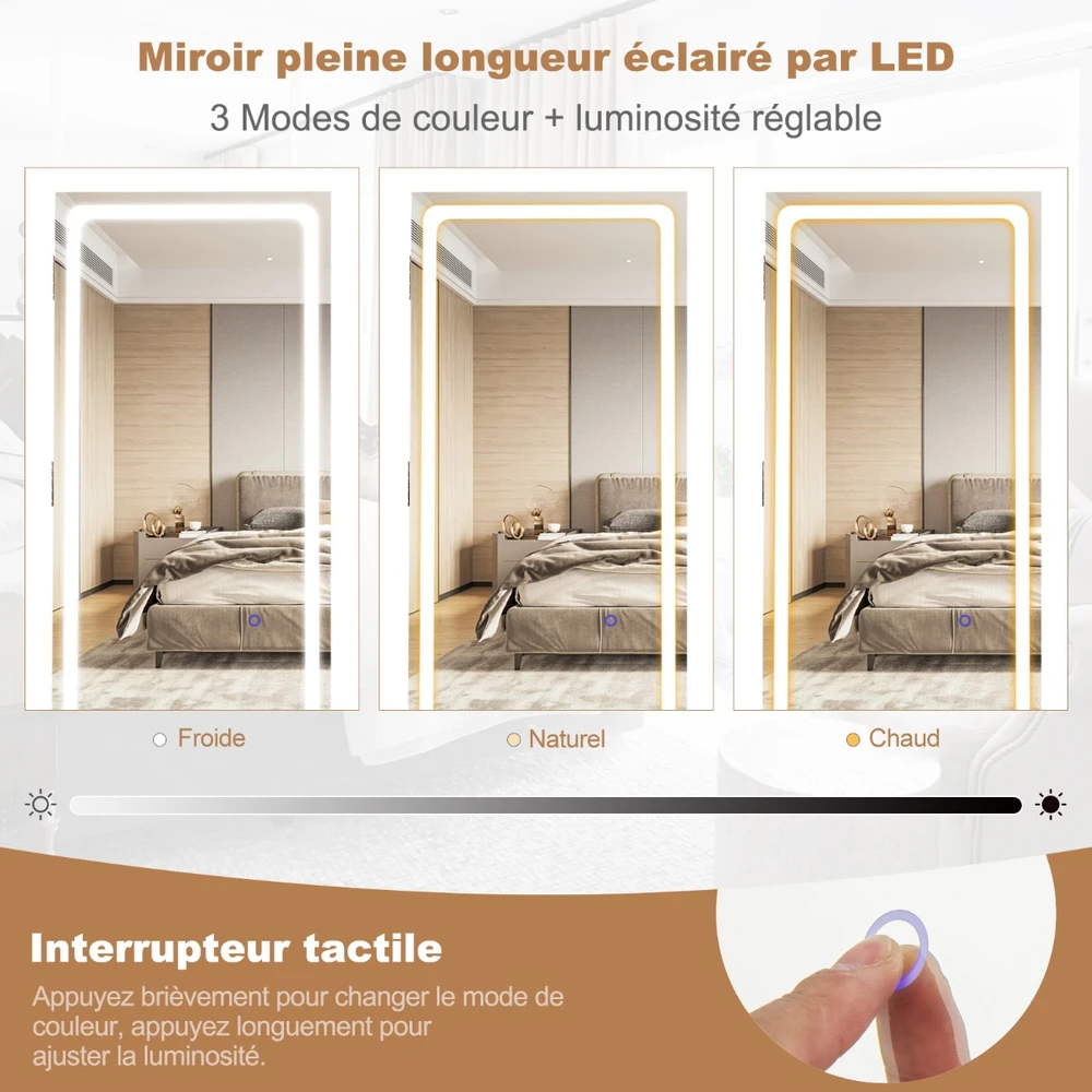 Promotion 160 cm Užrakinama Papuošalų Spintelė su LED Veidrodžiu, Vintage