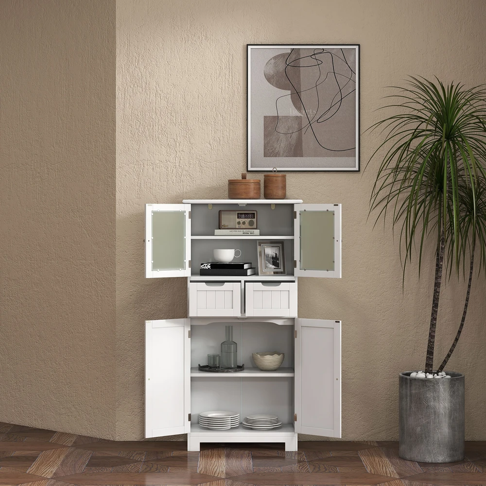 Promotion 163 cm laisvai pastatoma vonios spintelė balta