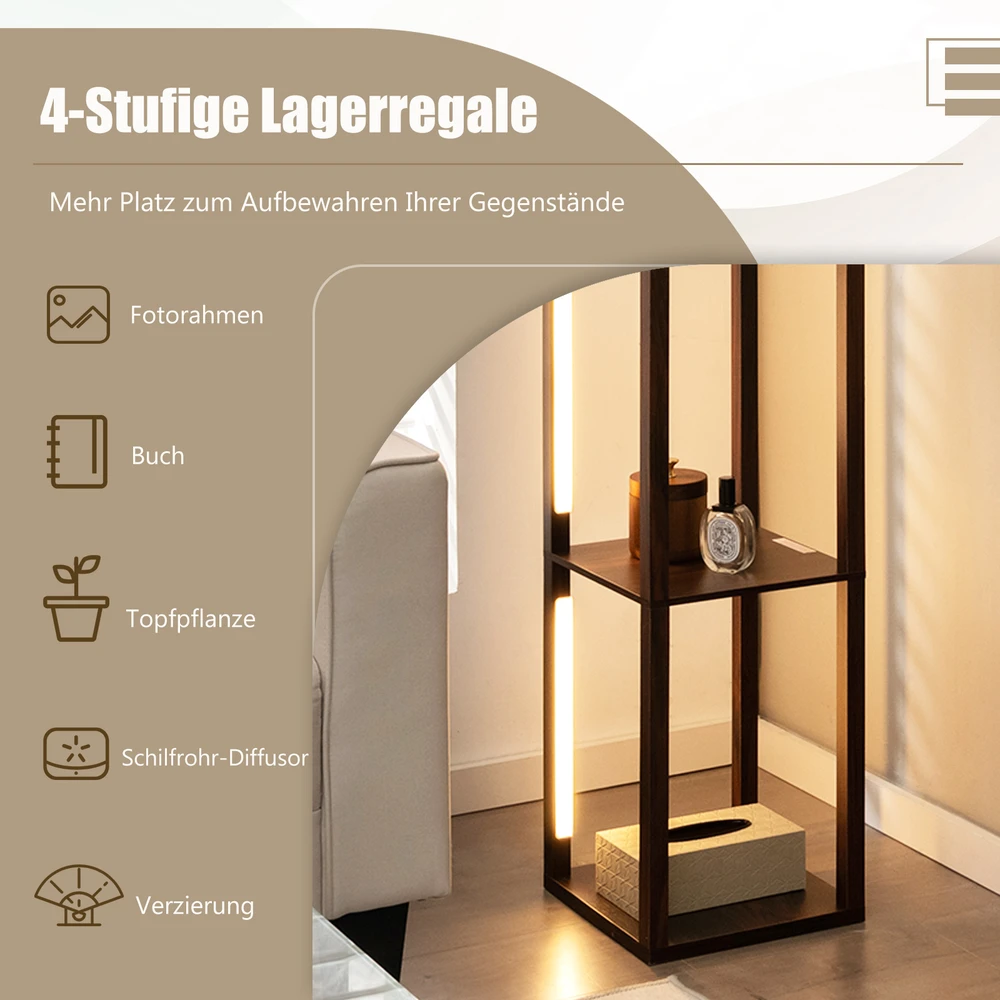 Promotion 163 cm LED grindų šviestuvas su lentynomis