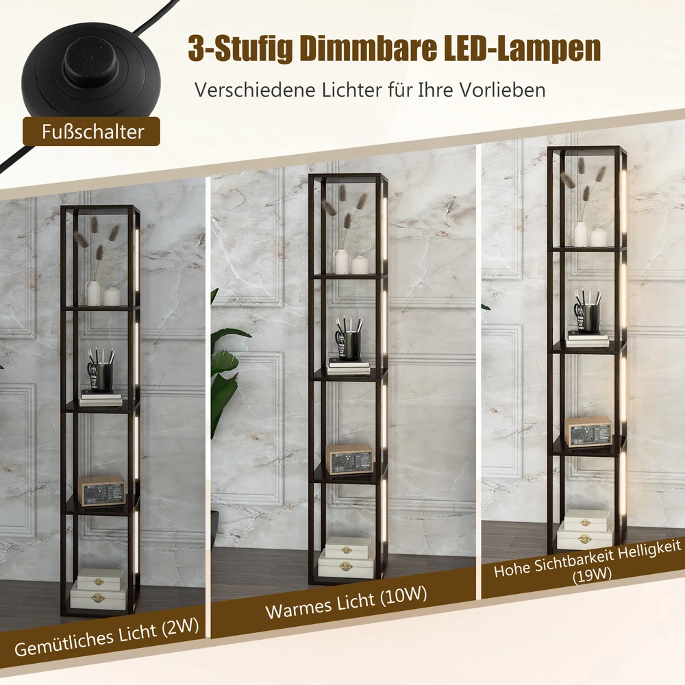 Promotion 163 cm LED grindų šviestuvas su lentynomis