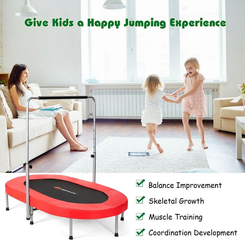 Promotion 2 asmenų sulankstomas vaikų mini fitneso batutas-raudonas