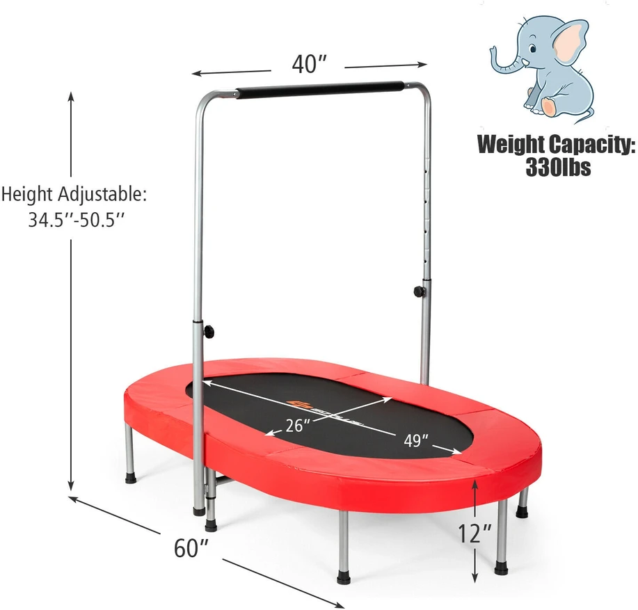 Promotion 2 asmenų sulankstomas vaikų mini fitneso batutas-raudonas