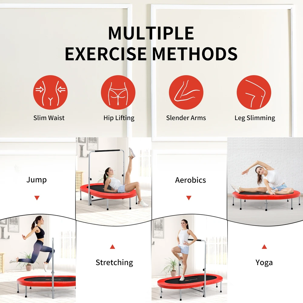 Promotion 2 asmenų sulankstomas vaikų mini fitneso batutas-raudonas