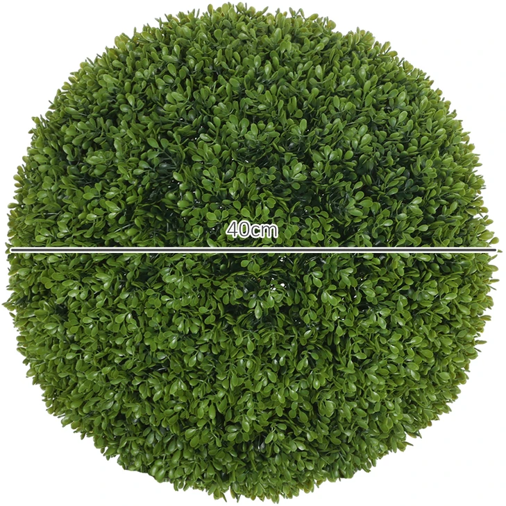Aosom 2 dalių dirbtinių buksmedžio kamuolių rinkinys, žalia, Ø40 cm