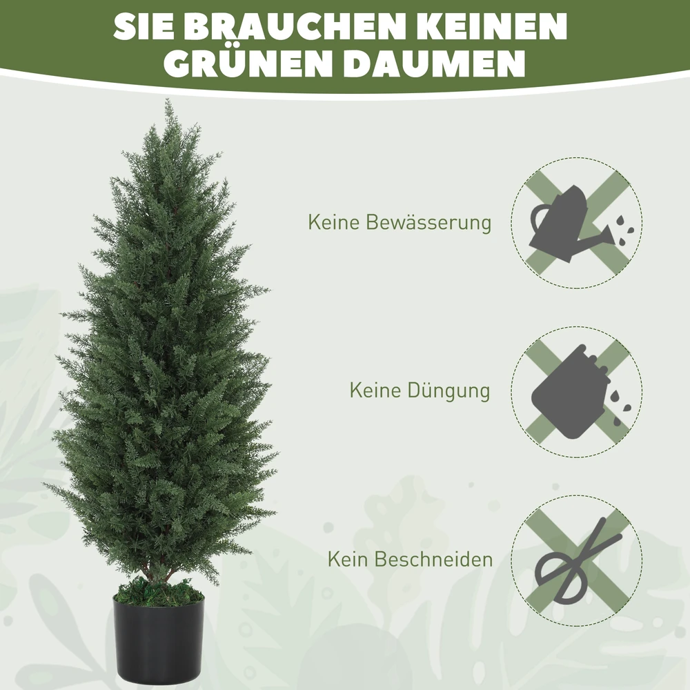 Aosom 2 dalių dirbtinių kiparisų rinkinys, žali, 90 cm