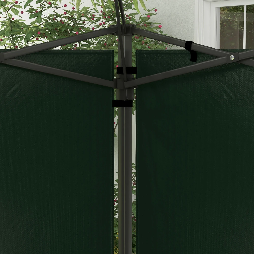 Aosom 2 dalių pavėsinės šoninių sienelių rinkinys, 3 x 3 m / 3 x 6 m, tamsiai žalias