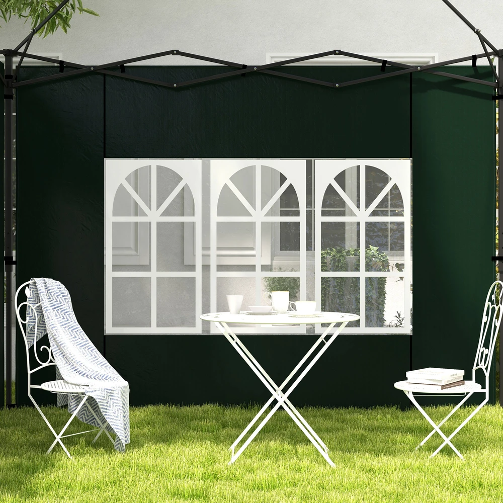 Aosom 2 dalių pavėsinės šoninių sienelių rinkinys, 3 x 3 m / 3 x 6 m, tamsiai žalias