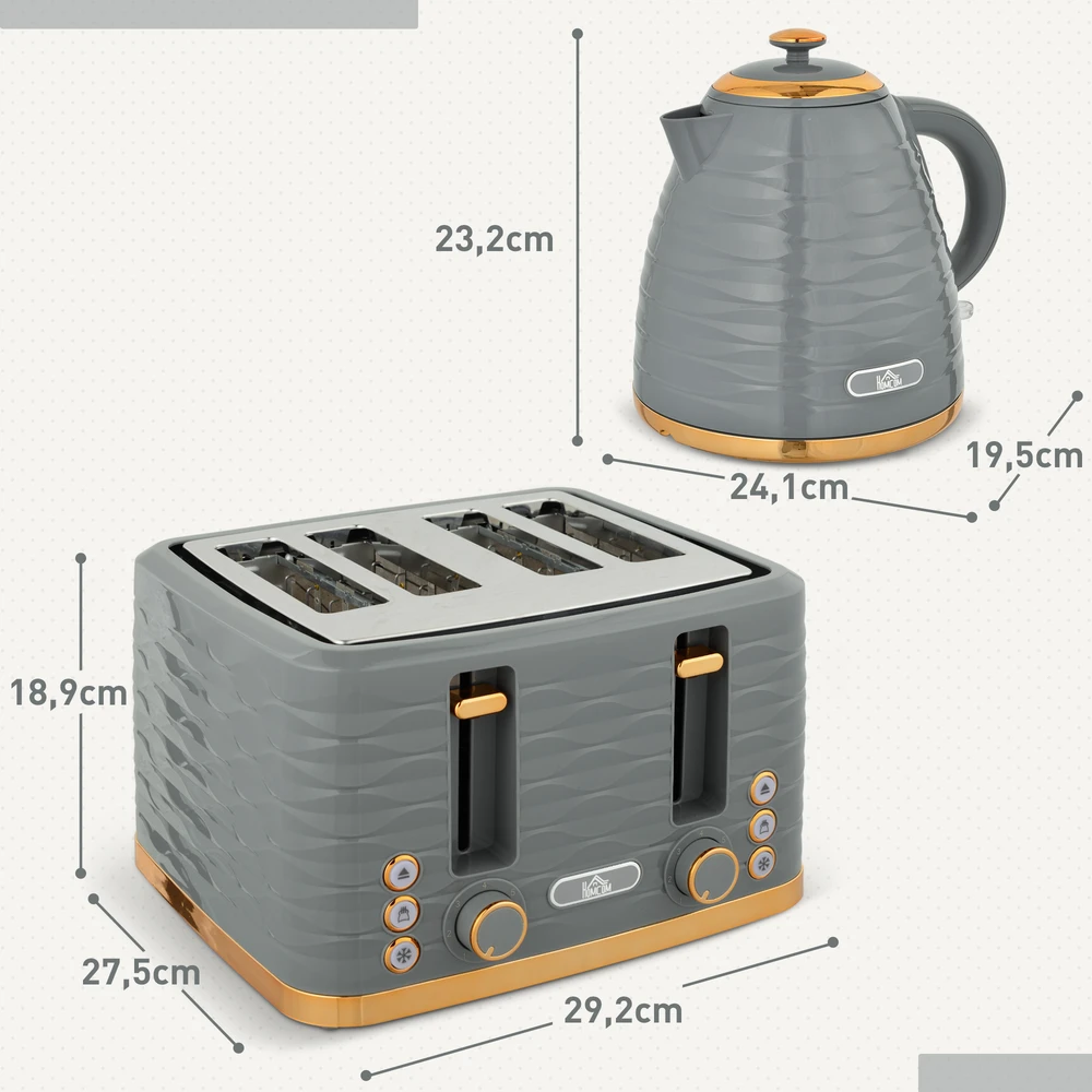 Virdulys Aosom 2 dalių skrudintuvo ir virdulio rinkinys, pilkas, 1,7 l