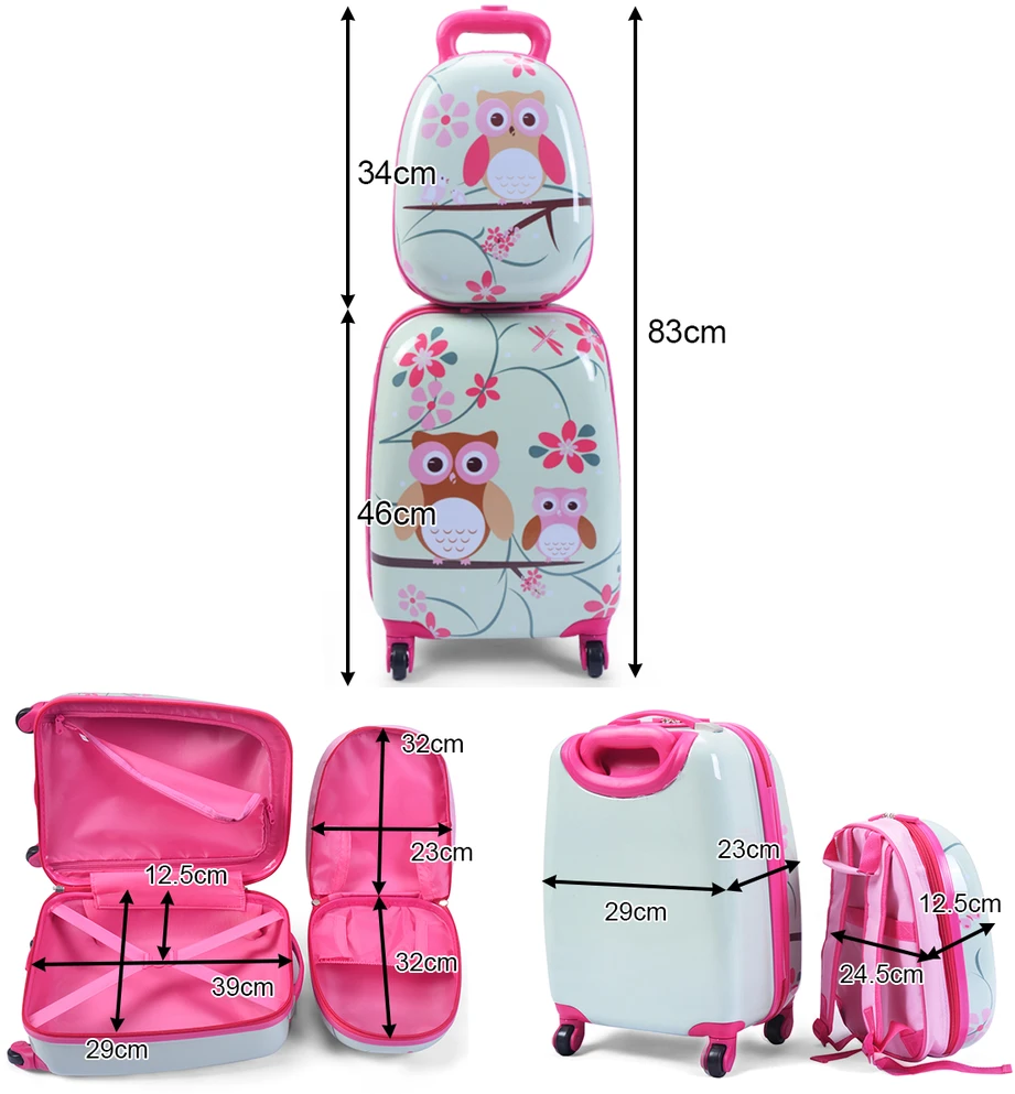 Promotion 2 dalių vaikiškų lagaminų rinkinys 16'' lagaminas + 12'' kuprinė