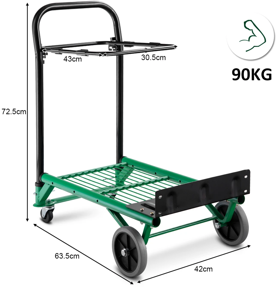 Promotion 2-in-1 Sulankstomas Rankinis Platforminis Vežimėlis Žalias