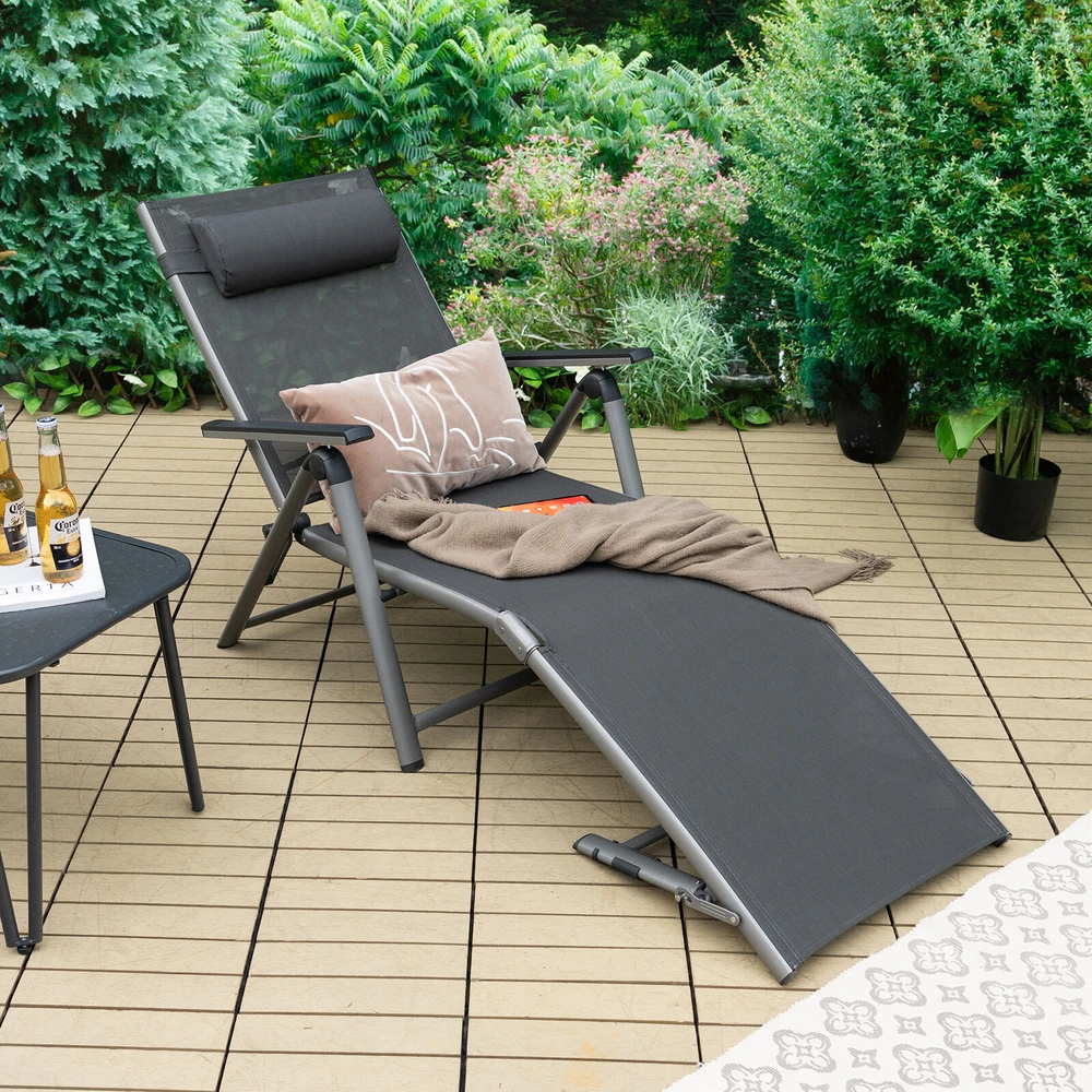 Koduva 2 lauko gultų rinkinys, sulankstomos, juodos, aliuminis, 136-180 x 67 x 70-95 cm
