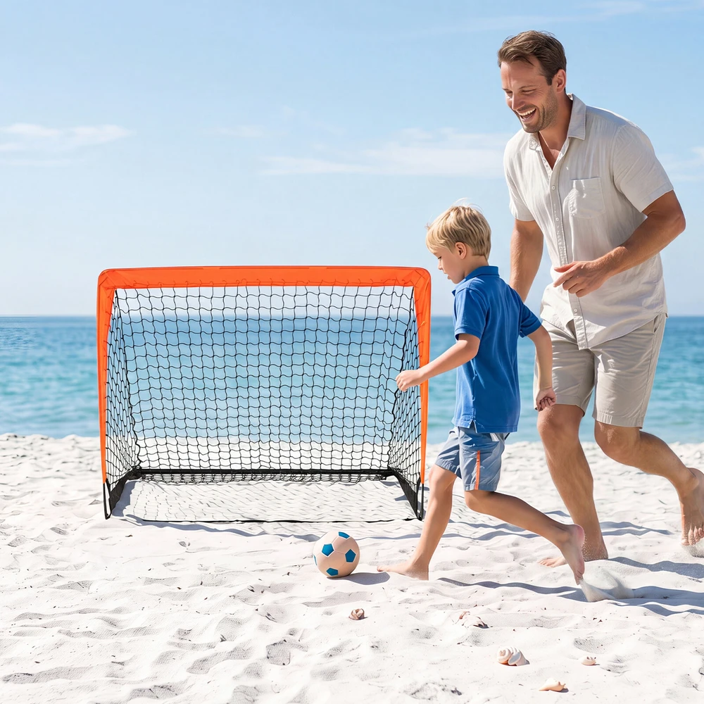 Koduva 2 vaikiškų futbolo vartų rinkinys, stiklo pluošto strypai, oranžinė, 120 x 96 x 96 cm
