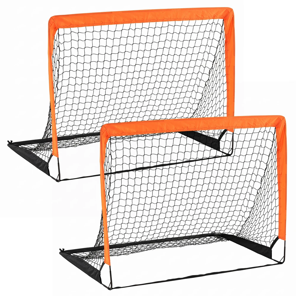 Koduva 2 vaikiškų futbolo vartų rinkinys, stiklo pluošto strypai, oranžinė, 120 x 96 x 96 cm