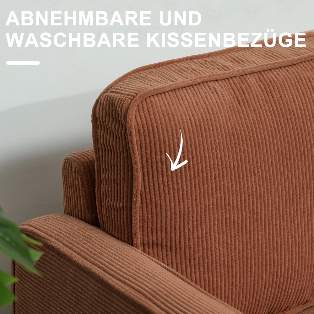 Aosom 2-vietė sofa su daiktadėže, oranžinė, 117 x 63 x 79 cm