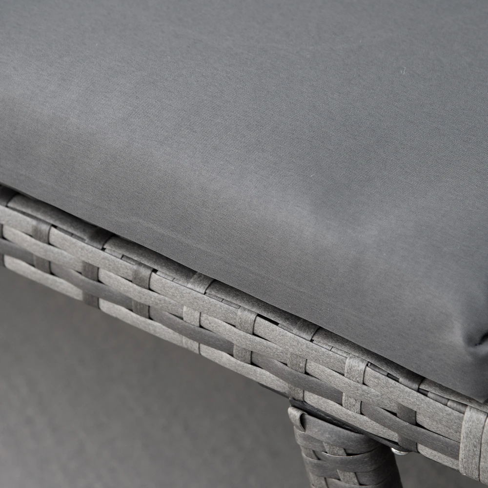 Aosom 2 vietų sodo sofa iš poliratano, pilka, 129 x 63 x 67 cm