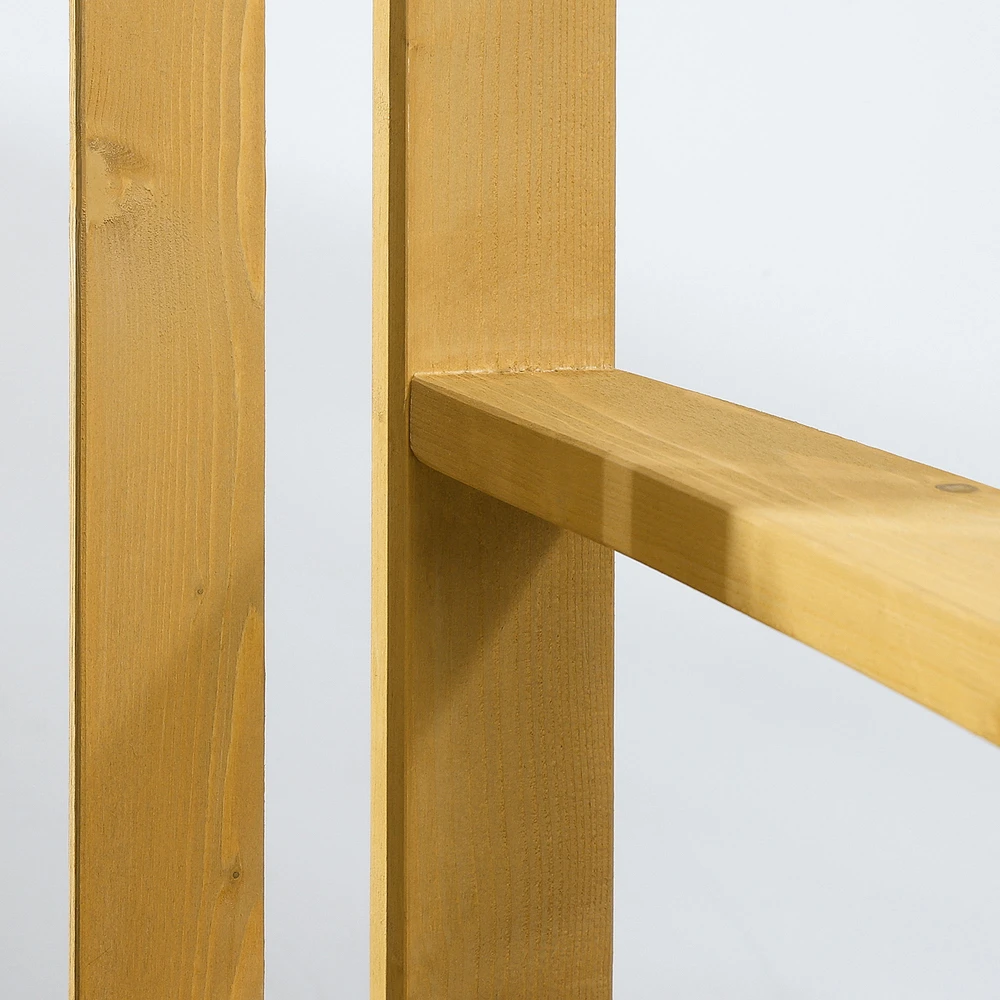 Aosom 2 vietų sodo suoliukas, medinis, oranžinis, 143 x 51 x 85 cm