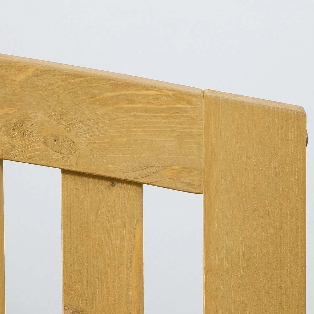 Aosom 2 vietų sodo suoliukas, medinis, oranžinis, 143 x 51 x 85 cm