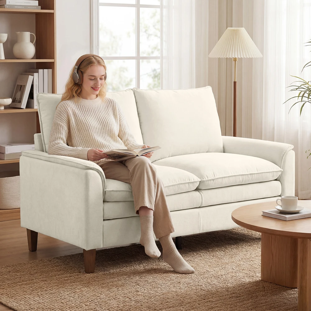 Aosom 2 vietų sofa, 146 cm, kreminė