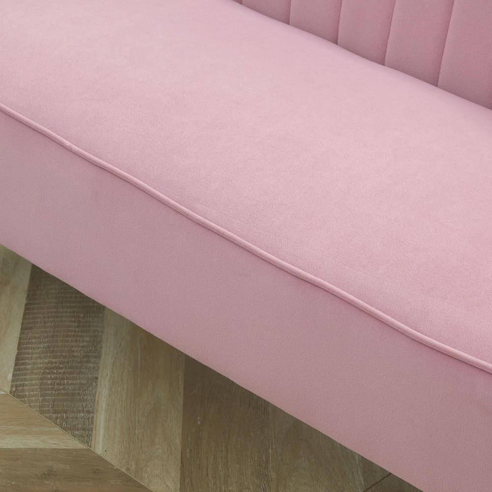 Aosom 2 vietų sofa, rožinė, 117 x 56,5 x 77 cm