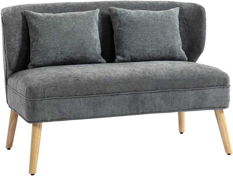 Koduva 2 vietų sofa su sparnų tipo atlošu, pilka, 117 x 65 x 78,5 cm
