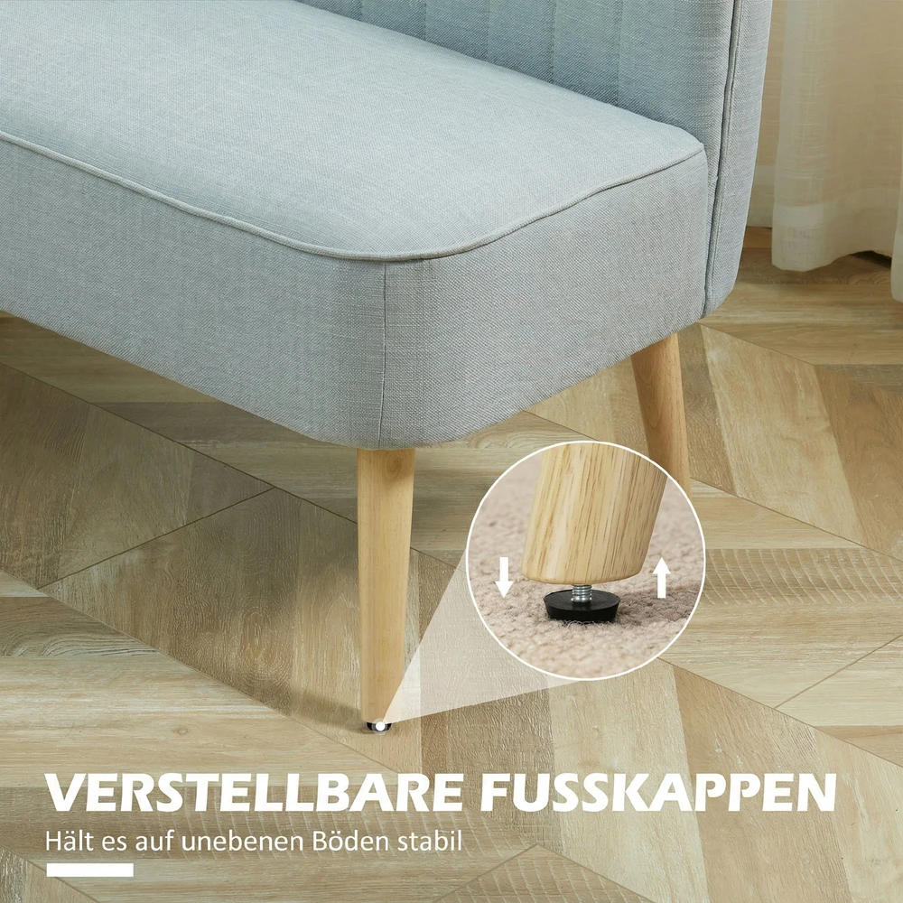 Aosom 2 vietų sofa, šviesiai žalia, 117 x 56,5 x 77 cm, iki 220 kg