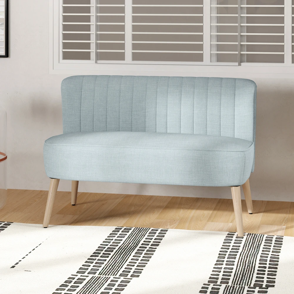 Aosom 2 vietų sofa, šviesiai žalia, 117 x 56,5 x 77 cm, iki 220 kg