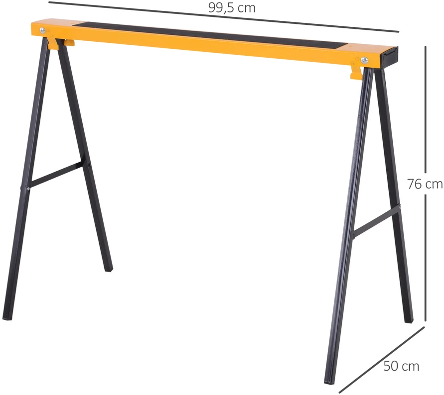 Aosom 2 vnt. darbo ožių rinkinys, metalas, juoda ir geltona, iki 250 kg