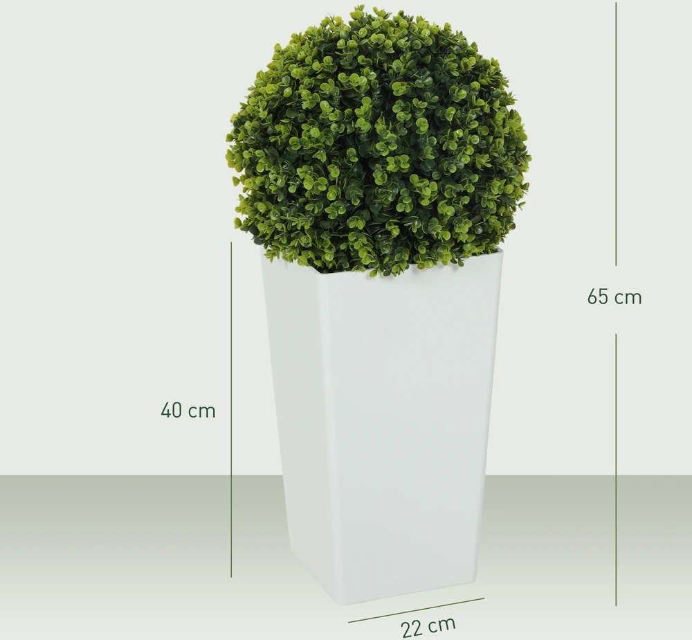 Aosom 2 vnt dirbtinių eukaliptų kamuolio formos augalų rinkinys, 65 cm, žalias