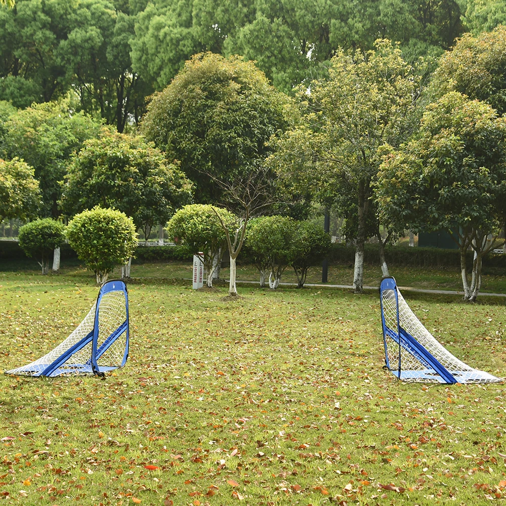 Aosom 2 vnt. išskleidžiami futbolo vartai, mėlyni, 123 x 80 x 80 cm