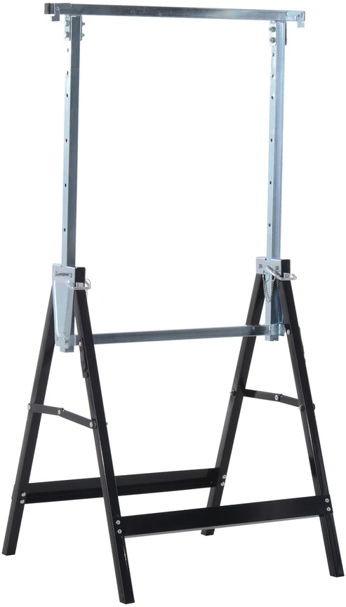 Aosom 2 vnt reguliuojamų pastolių atramų rinkinys, plienas Q195, juodas, 68 x 58 x 80-130 cm