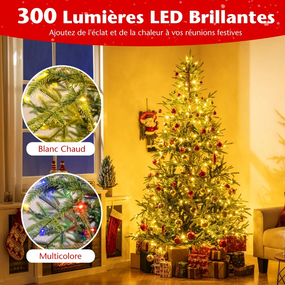 Promotion 210cm Žalia Dirbtinė Kalėdų Eglutė su LED