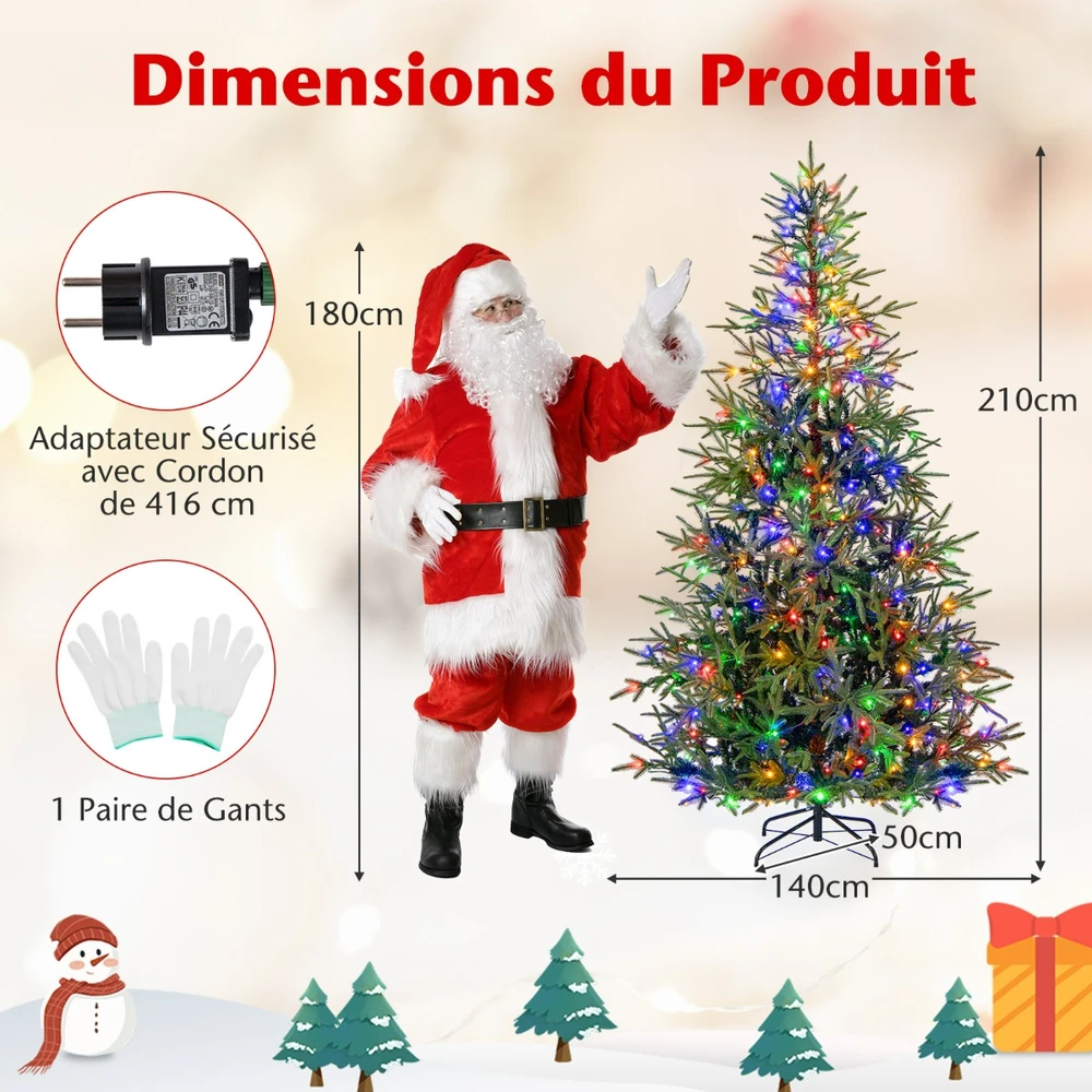Promotion 210cm Žalia Dirbtinė Kalėdų Eglutė su LED