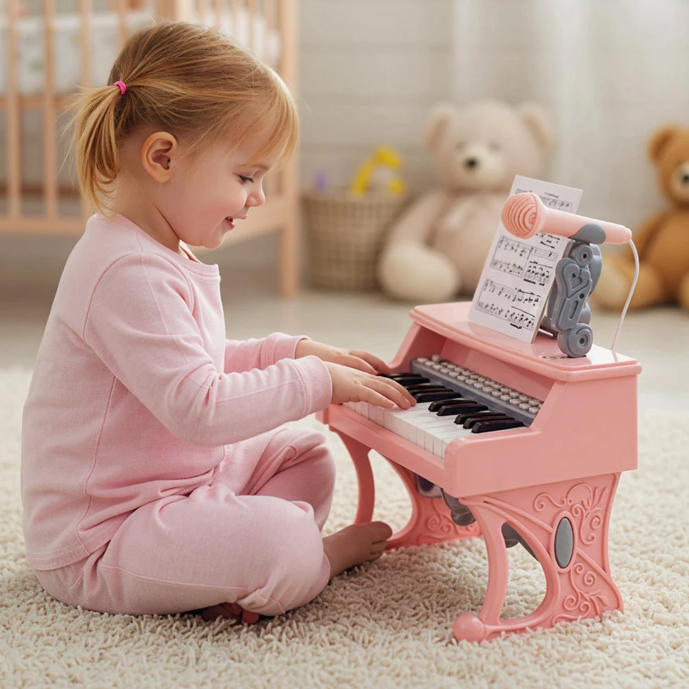 Promotion 25 Klavišų Mini Pianinas Vaikams su Mikrofonu