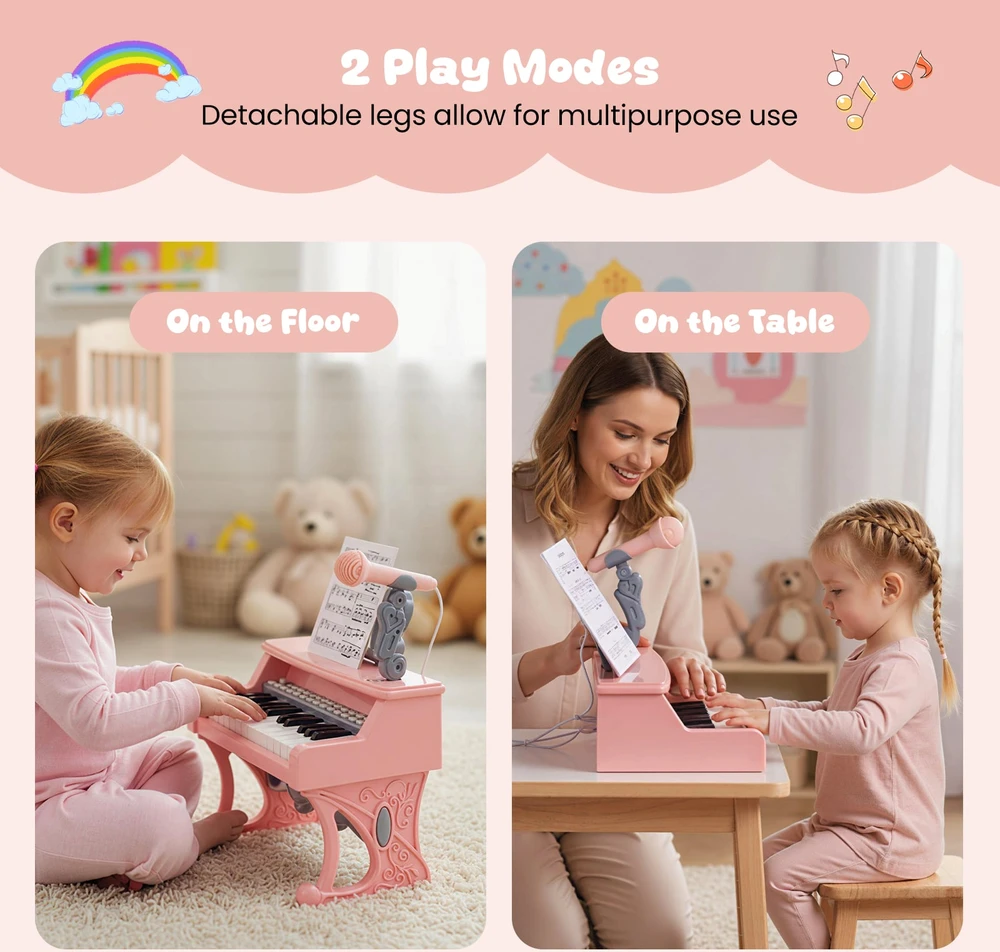 Promotion 25 Klavišų Mini Pianinas Vaikams su Mikrofonu