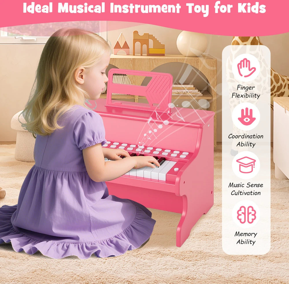Promotion 25 klavišų vaikų mini skaitmeninis pianinas rožinis