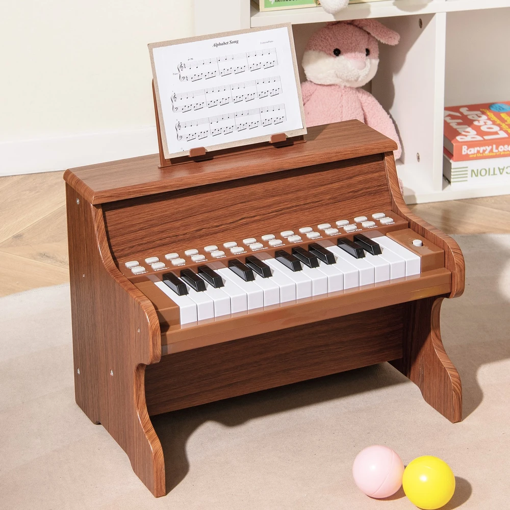 Promotion 25 klavišų vaikų mini skaitmeninis pianinas rudas