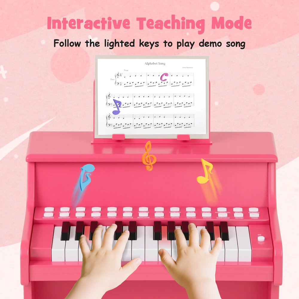 Promotion 25 klavišų vaikų mini skaitmeninis pianinas rožinis