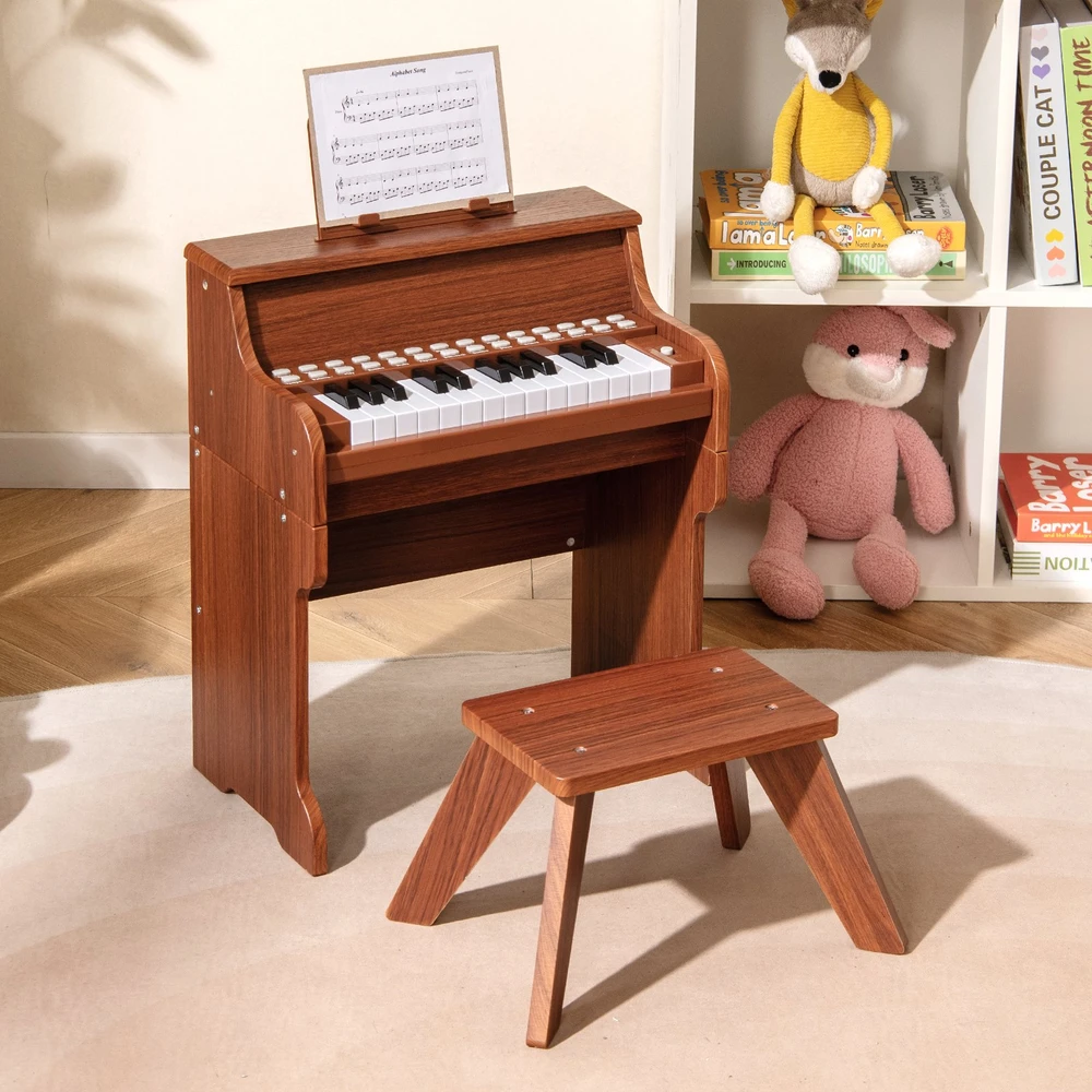 Promotion 25 klavišų vaikų pianinas rudas
