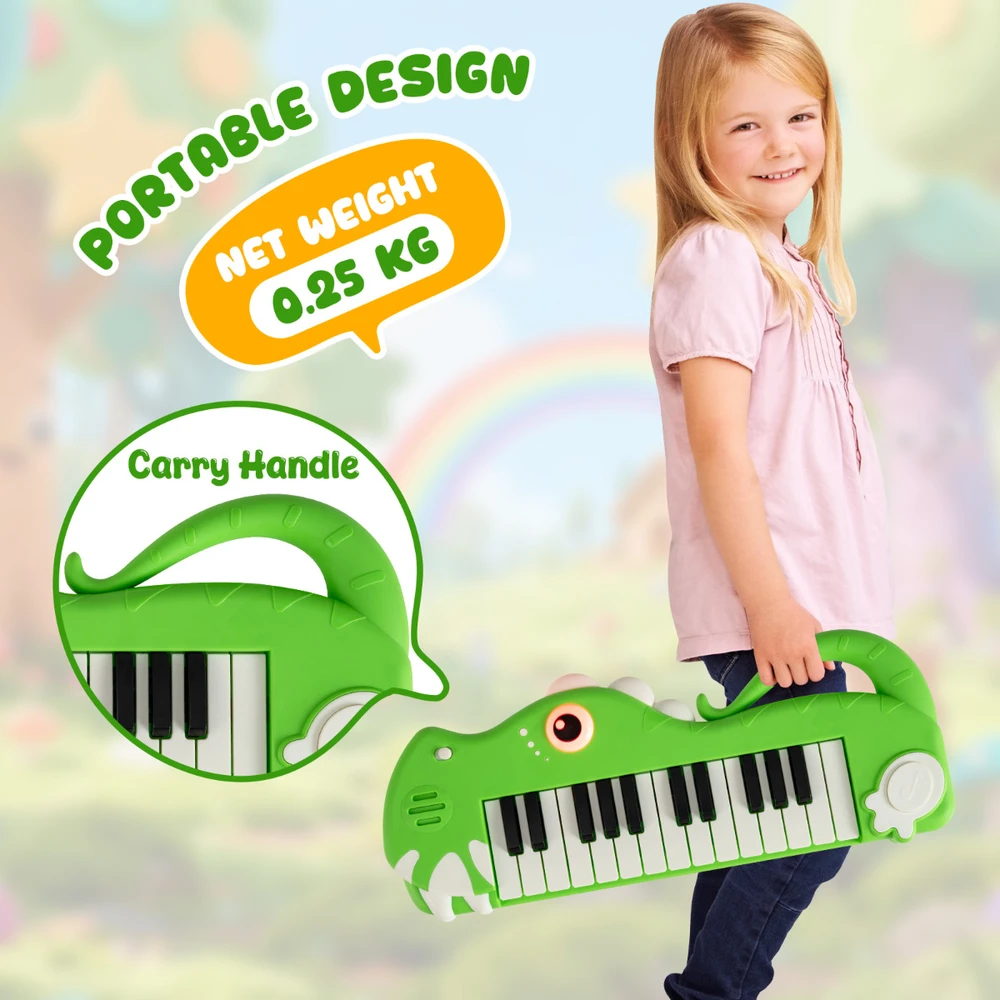 Promotion 25 klavišų vaikų skaitmeninis pianinas žalias