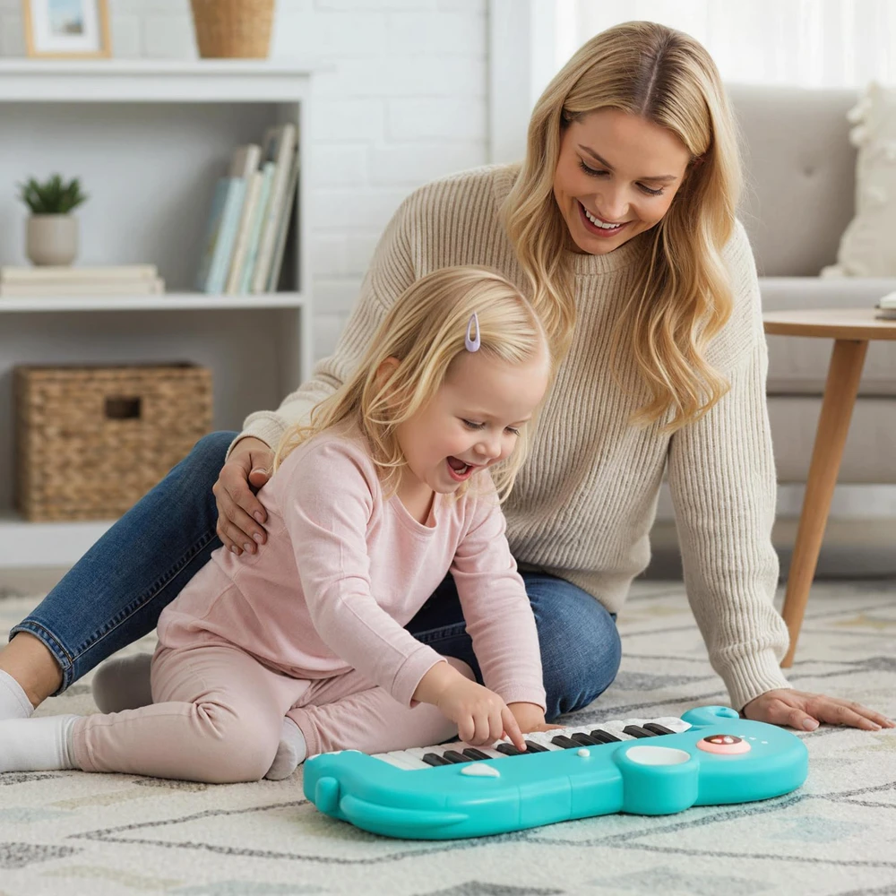 Promotion 25 klavišų vaikų skaitmeninis pianinas mėlynas